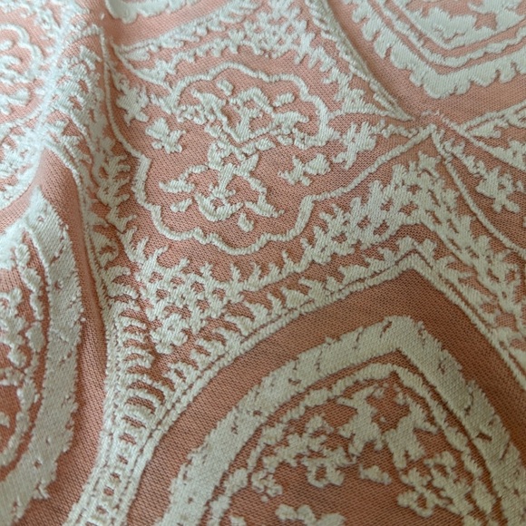 Free People Women's Peach White Embroidered Pattern Mini Fitted Dress - Picture 9 of 9